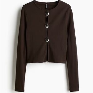 H&M Dark Brown Button-Down Shirt